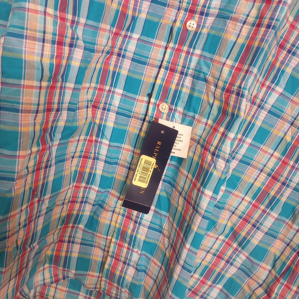 Ralph Lauren Men's Plaid Multicolor Long Sleeve Button Down Dress Shirt NWT - Picture 6 of 6